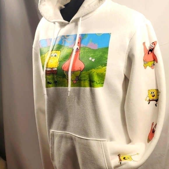 Nickelodeon SpongeBob Squarepants White Hoodie Size Small - Picture 3 of 9